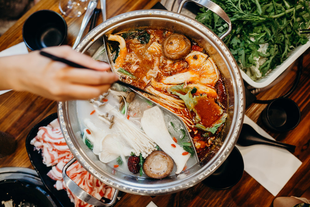 Hotpot meal with family